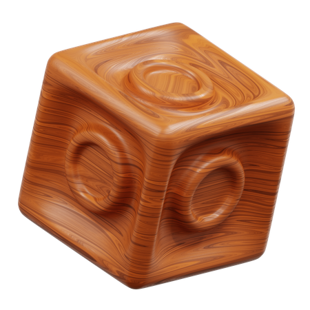 Wooden Cube  3D Icon