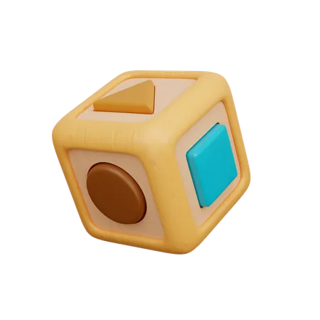 Wooden Cube  3D Icon