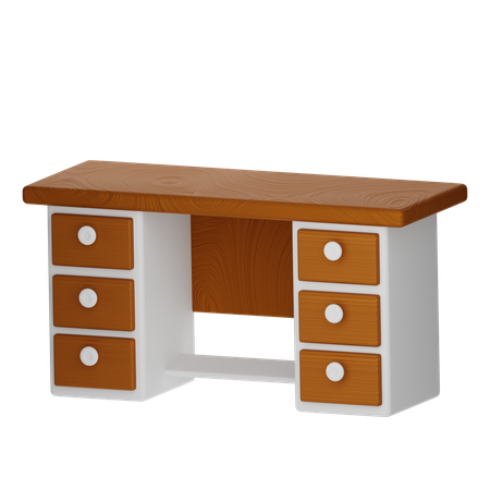 Wooden Desk  3D Icon