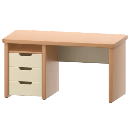 Wooden Desk Table  3D Icon