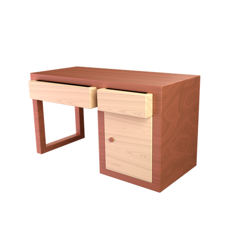 Wooden Desk Table  3D Icon