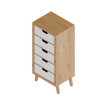 Wooden Drawer  3D Illustration