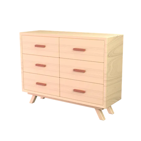 Wooden Drawer  3D Icon