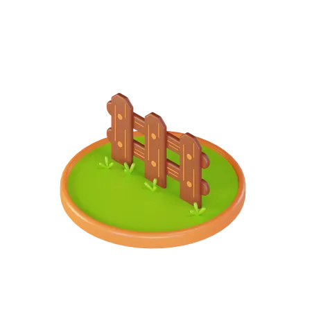 Wooden Fence  3D Illustration