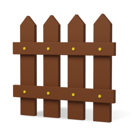 Wooden Fence  3D Illustration