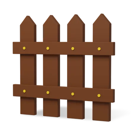 Wooden Fence  3D Illustration