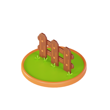Wooden Fence 3D Illustration