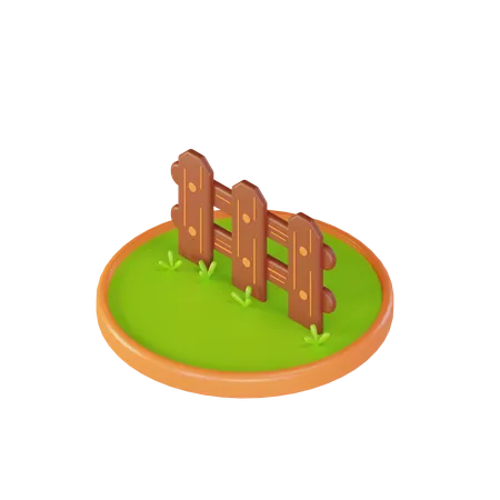Wooden Fence 3D Illustration