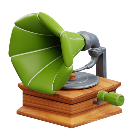 Wooden Gramphone  3D Icon