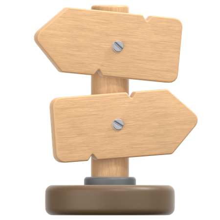 Wooden Guidepost  3D Icon