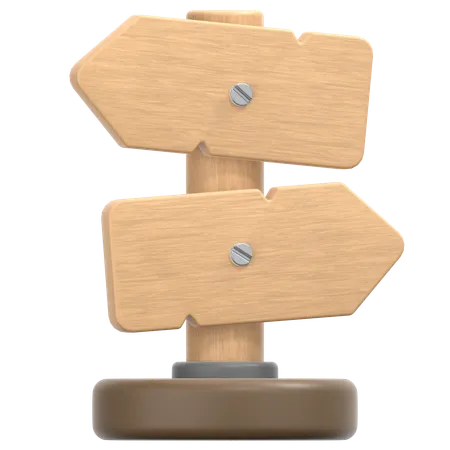 Wooden Guidepost  3D Icon