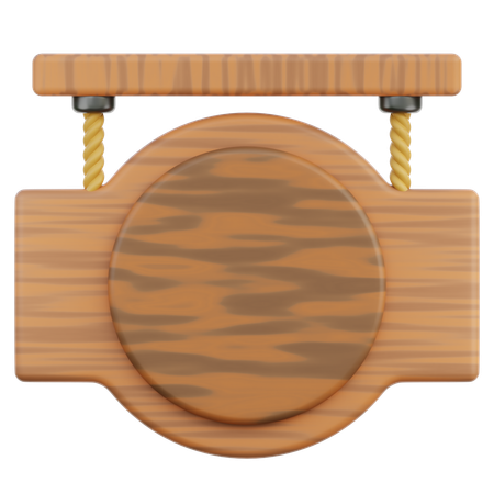 Wooden Hanging Sign  3D Icon