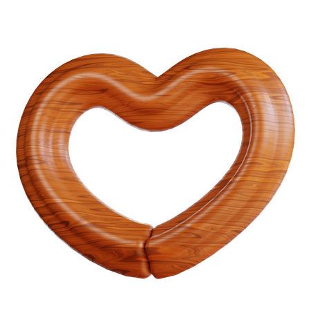 Wooden Heart  3D Icon