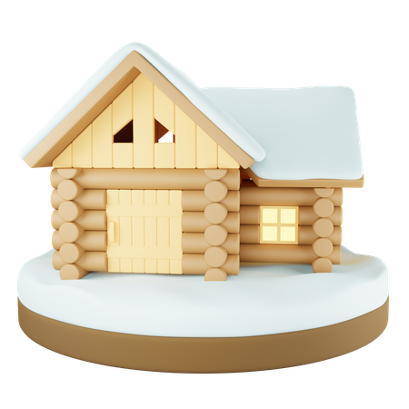 Wooden Home 3D Icon