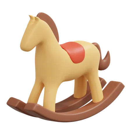 Wooden Horse Toy 3 D Icon Kids Toys Illustration 3D Icon