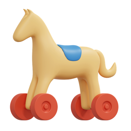 Wooden Horse Wheel  3D Icon