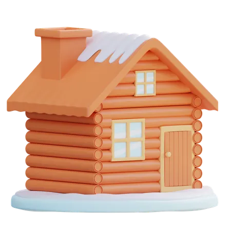 3 D Illustration Wooden House 3D Icon