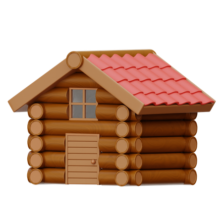 Wooden House  3D Icon