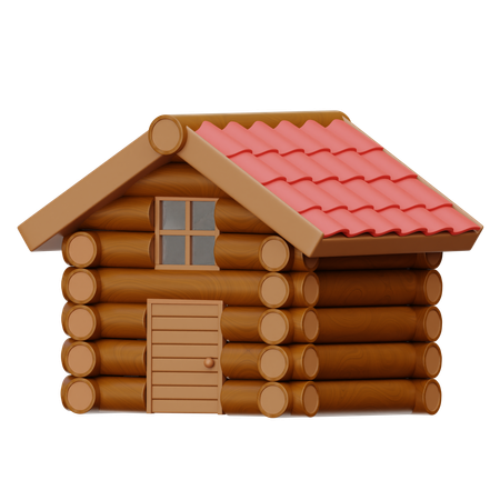 Wooden House  3D Icon