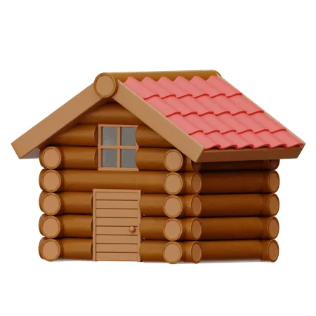 Wooden House  3D Icon