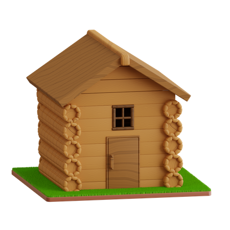 Wooden House  3D Icon