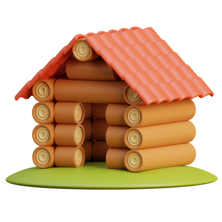 Wooden House  3D Icon