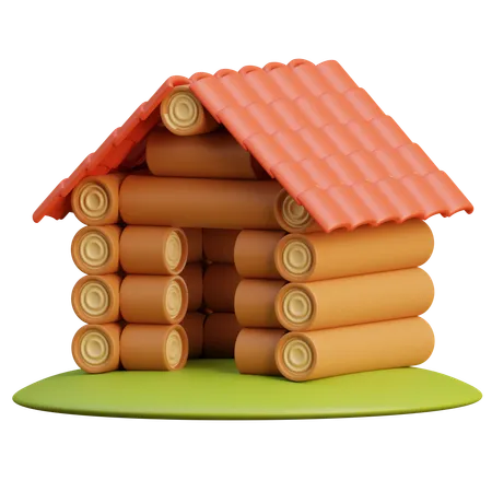 Wooden House  3D Icon