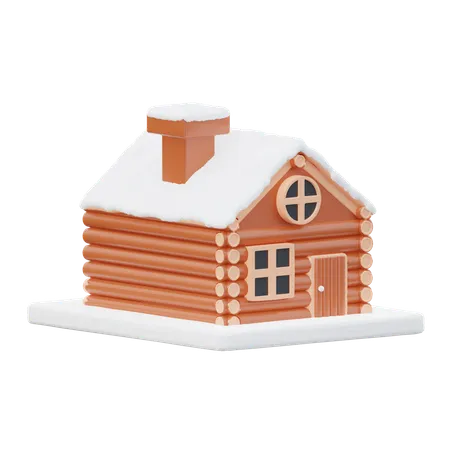 Wooden House  3D Icon