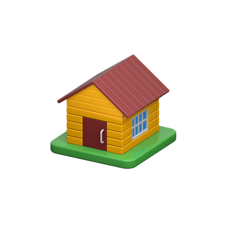 Wooden House  3D Icon