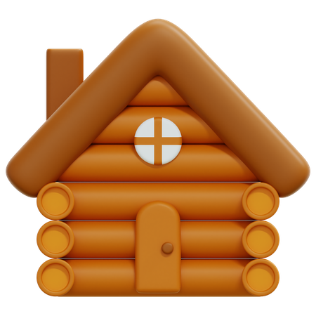 Wooden House  3D Icon