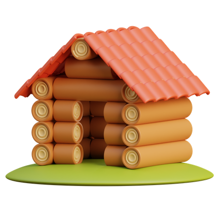 Wooden House  3D Icon