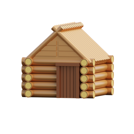 Wooden House  3D Illustration