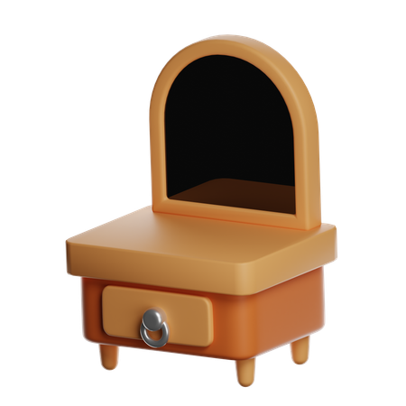 Wooden Jewelry Box With Mirror  3D Icon