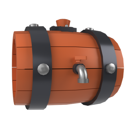 Wooden Keg  3D Icon