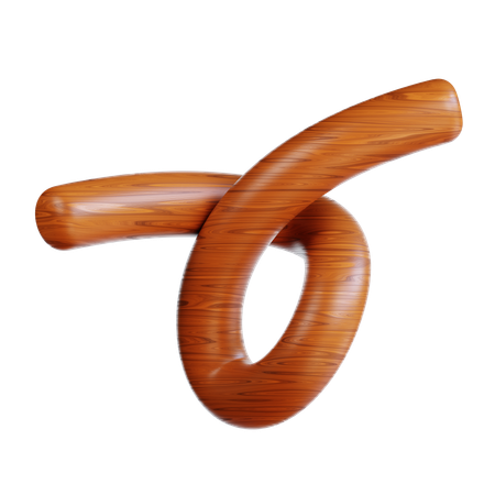 Wooden Knot Tied In Curved Shape  3D Icon