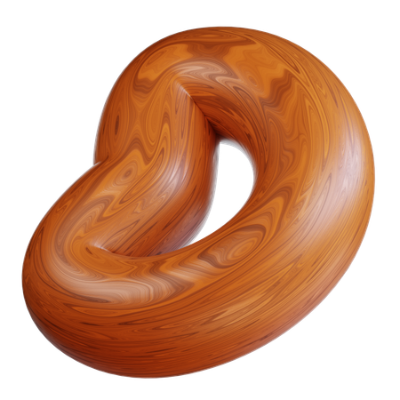 Wooden Knotted Pretzel Shape  3D Icon