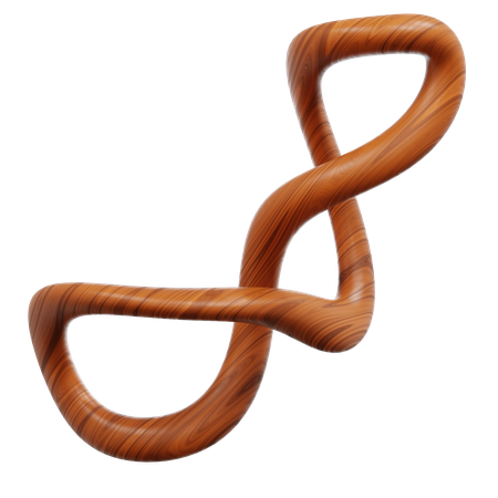 Wooden Loop Twisting Into Infinity  3D Icon