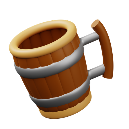 Wooden Mug  3D Icon