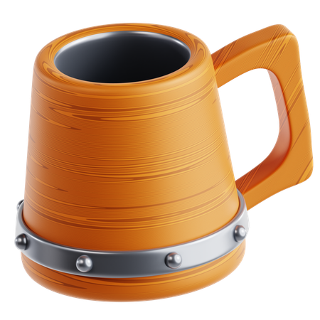 Wooden Mug  3D Icon