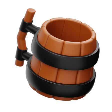 Wooden Mug  3D Icon