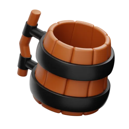 Wooden Mug  3D Icon