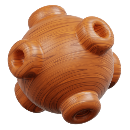 Wooden Object With Tubelike Protrusions  3D Icon