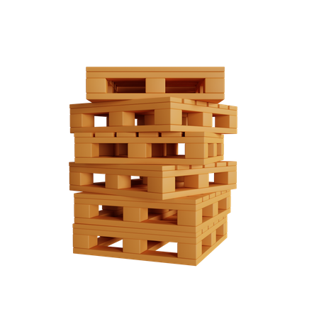 Wooden Pallet Stack  3D Icon