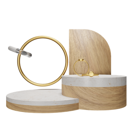 Wooden Podium Display  3D Icon