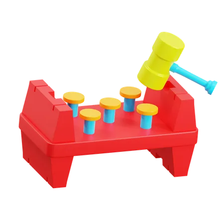 Wooden Pounding Bench  3D Icon