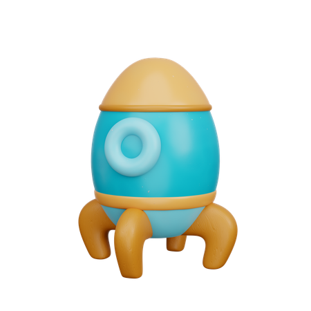 Wooden Rocket  3D Icon