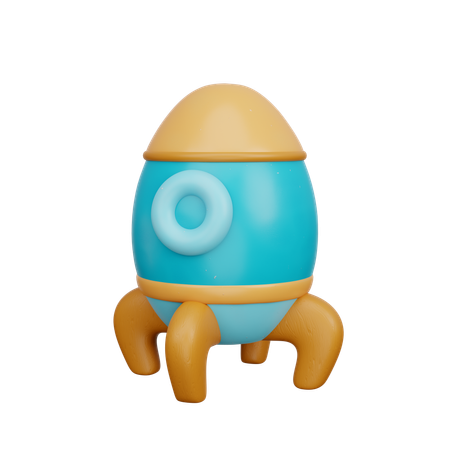 Wooden Rocket  3D Icon