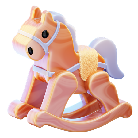 Wooden Rocking Horse Toy  3D Icon