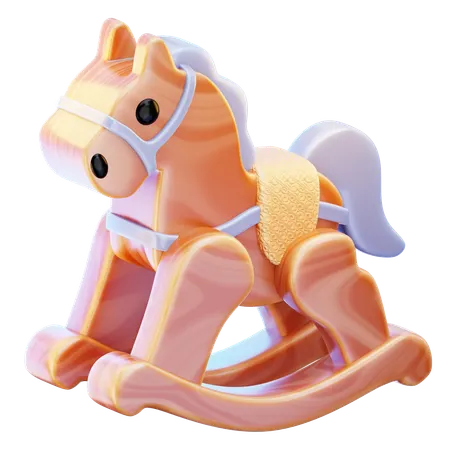 Wooden Rocking Horse Toy  3D Icon