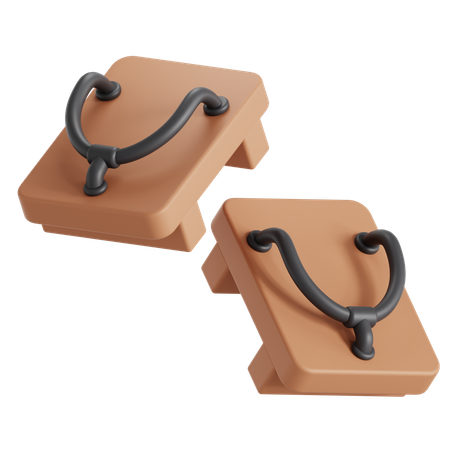 Wooden sandal  3D Icon